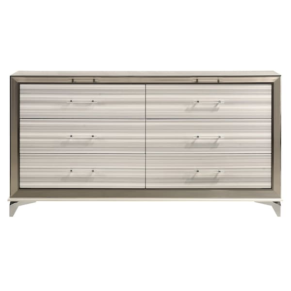 Global Furniture Usa Modern Zebra Zambrano White Dresser 2512 - main